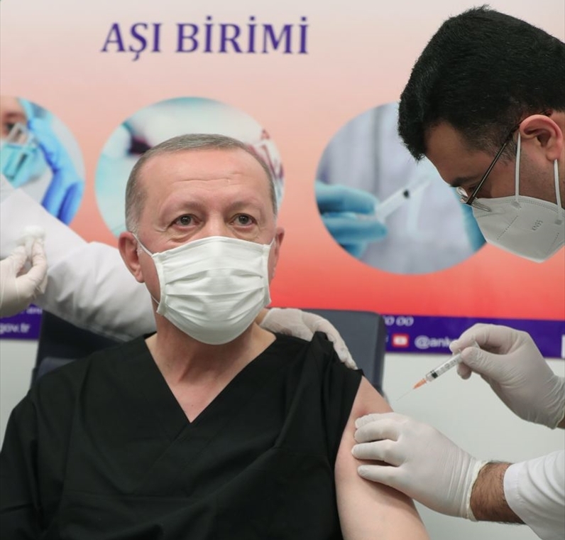 TÜRKİYE CUMHURBAŞKANI ERDOĞAN KOVİD-19 AŞISI YAPTIRDI