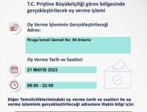 CUMHURBAŞKANI SEÇİMİ İKİNCİ TUR OYLAMASI KOSOVA’DA 21 MAYIS’TA YAPILACAK