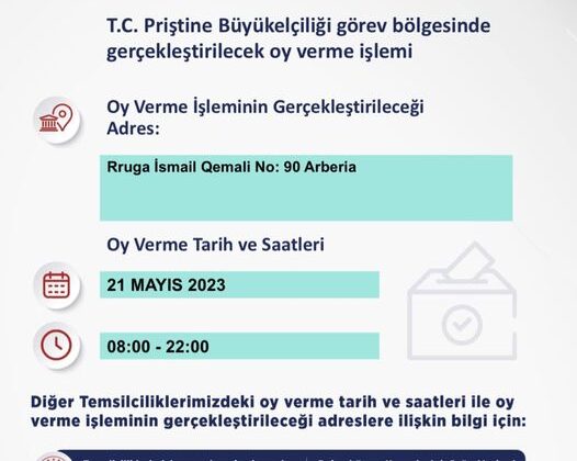 CUMHURBAŞKANI SEÇİMİ İKİNCİ TUR OYLAMASI KOSOVA’DA 21 MAYIS’TA YAPILACAK